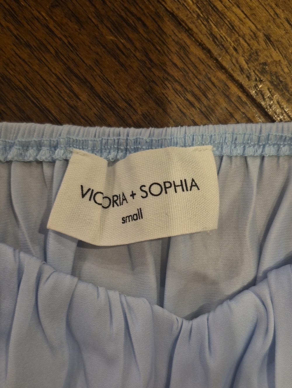 Light Blue Off-Shoulder Ruffle Crop Top - Picture 2 of 4